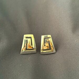 Silver Greek key earrings.  Purchased in Greece.